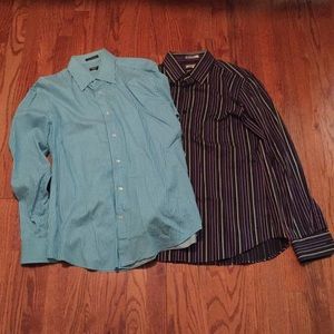 Mens Express Dress Shirts 2 For 1 Size Medium